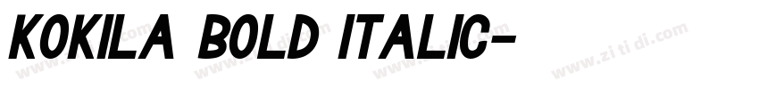 Kokila Bold Italic字体转换